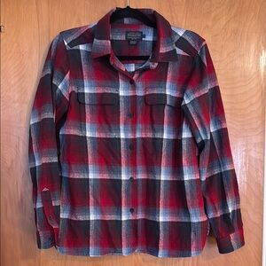Red and Black Plaid Button-Up Shirt